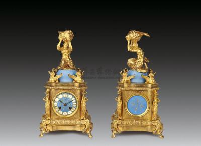 约1860年 法国海神尼普顿铜鎏金壁炉钟