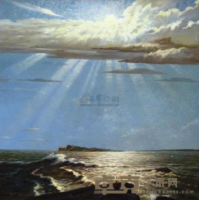 古月 1996年作 天海日晖 150×150cm