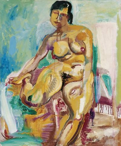 贾涤非 1993年作 裸女坐像