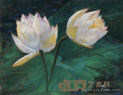 徐坚白 1991年作 双荷 33×42cm