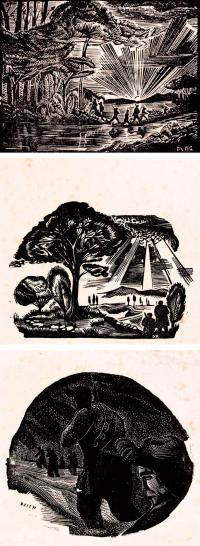 王大化 1940年作 木刻版画（《八月乡村》插图） （三幅）