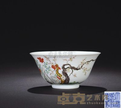 清乾隆 粉彩三阳开泰纹碗 直径14.5cm