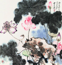 贾广健 花卉 镜框