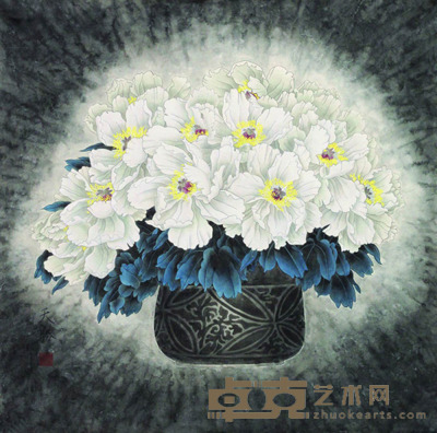 王天胜 花卉 镜片 67×67cm