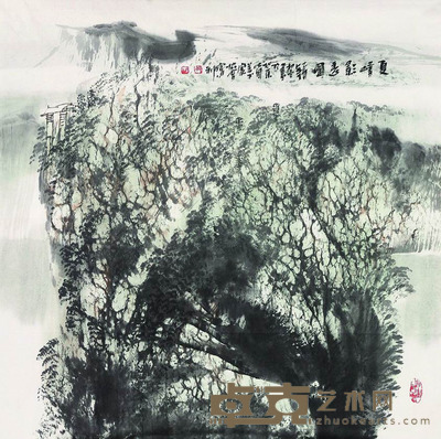 胡宝利 山水 软片 69×69cm