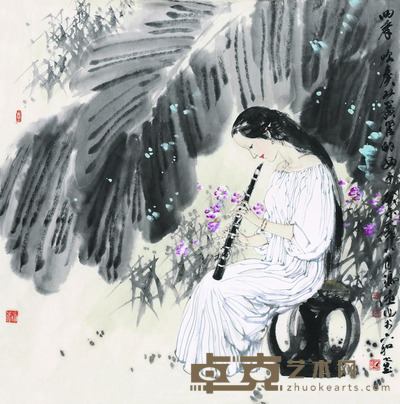 冯远 四季少女 软片 69×69cm