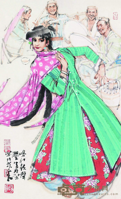 史国良 喀什鼓声 软片 86×52cm