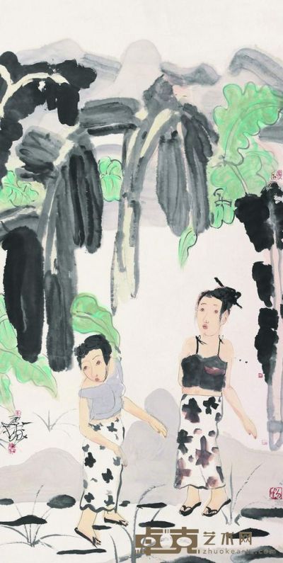 刘庆和 人物 镜片 137×68cm