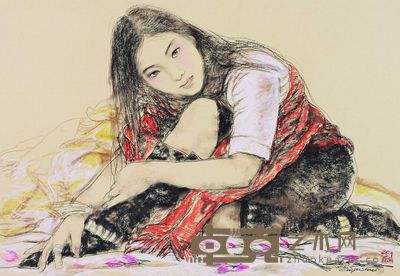 蔡玉水 人物 镜框 52×78cm