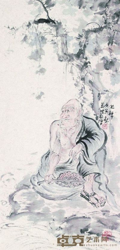 刘万鸣 坐禅 软片 79×43cm