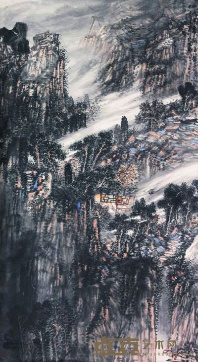 林浩湖 山水 镜片 178×96cm