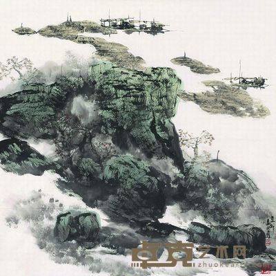 白云乡 山水 软片 68×68cm