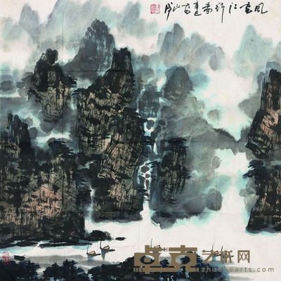 雷正民 风云江行图 软片 67.5×67.5cm