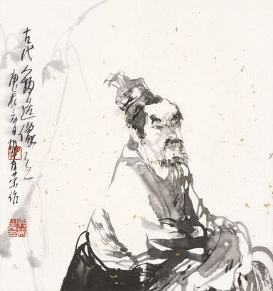 胡寿荣 古代人物 镜框