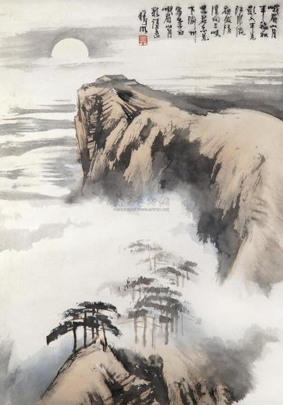 林曦明 峨眉山月歌诗意 镜心