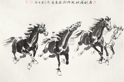 刘燕京 2005年作 马到成功 立轴