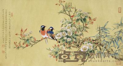 任重 花鸟 镜片 49×92cm