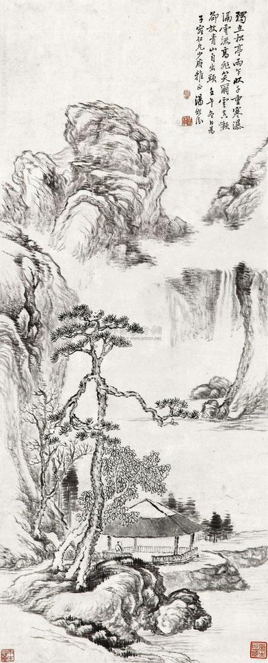 汤贻汾 壬午（1822年）作 青山出头 立轴