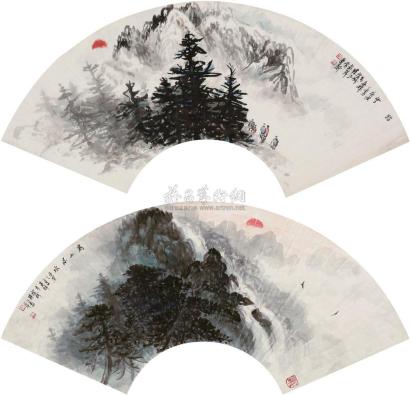 苏喜祥 庚寅（2010年）作 踏雪 高山流水 镜心