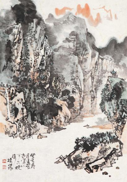 黄格胜 癸亥（1983年）作 宜山一景 镜心