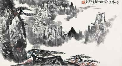 郭公达 辛未（1991年）作 黄山烟云 镜心