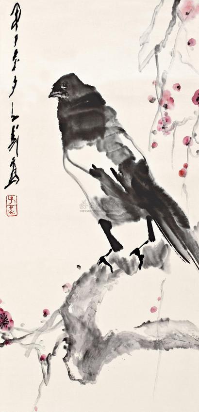 王子武 1984年作 喜鹊 镜芯