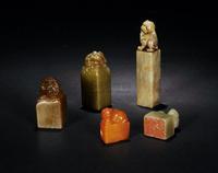 寿山石兽钮印 （一组）