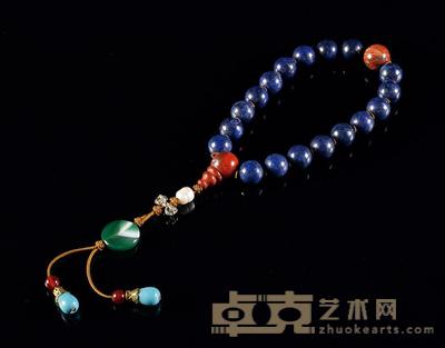清 青金石手持珠