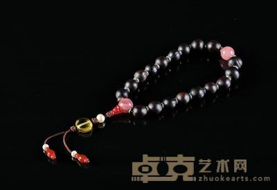 清 菩提子嵌碧玺手持珠 