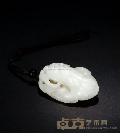 清初 白玉雕瓜瓞连绵坠 高4cm