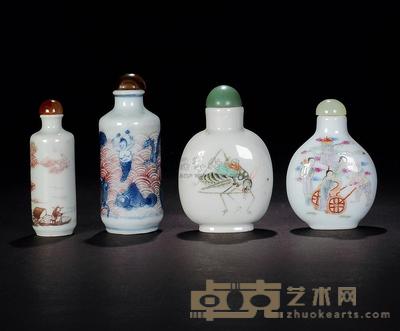 清 粉彩鼻烟壶•釉里红鼻烟壶 (一组四件) 尺寸不一