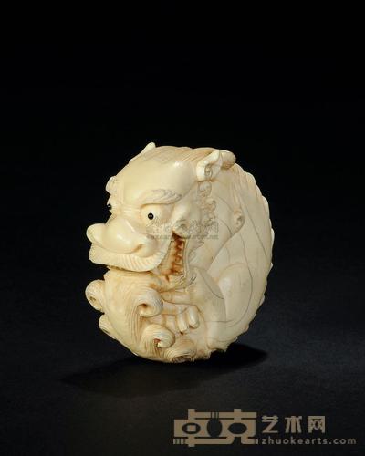清 象牙雕团龙纹镇纸 长6.5cm