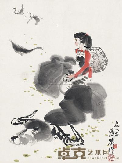 刘济荣 人物 镜片 38×29cm