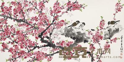 叶绿野 花鸟 镜片 69×137cm