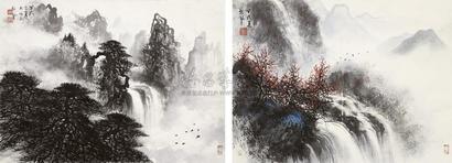 苏起龙 山水 册页 （十一开）
