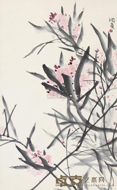 陈洞庭 花卉 镜片 64×39cm