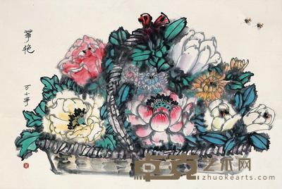 万小宁 花卉 镜片 46×69cm