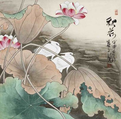 徐北汀 十分春色图立轴