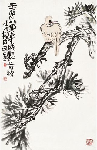 好鸟栖枝图