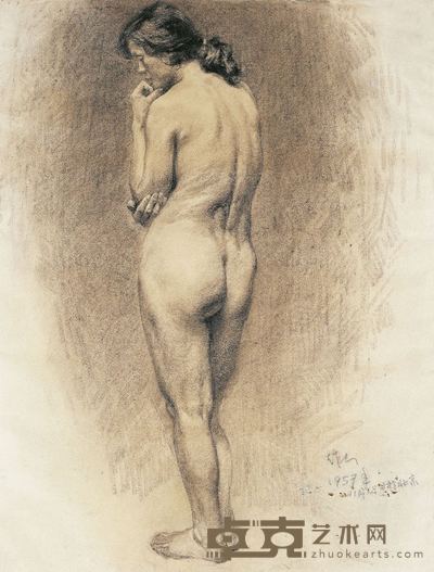 素描女人体 61.5×47cm