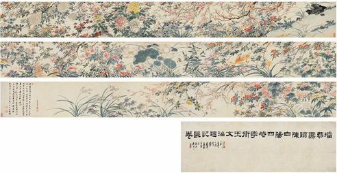 临陈白阳百花图卷