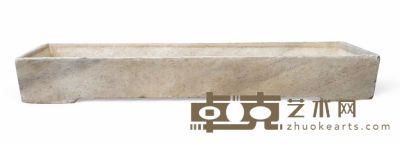清·汉白玉长方形石盆 16.5×54×121cm