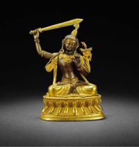 清乾隆·铜鎏金文殊菩萨像
