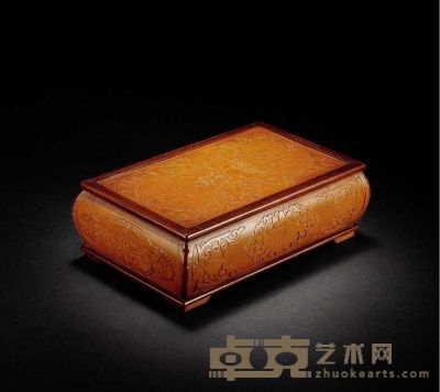 民国·竹簧镶红木匣盒 高：7.5cm 长：24.3cm 宽：15cm