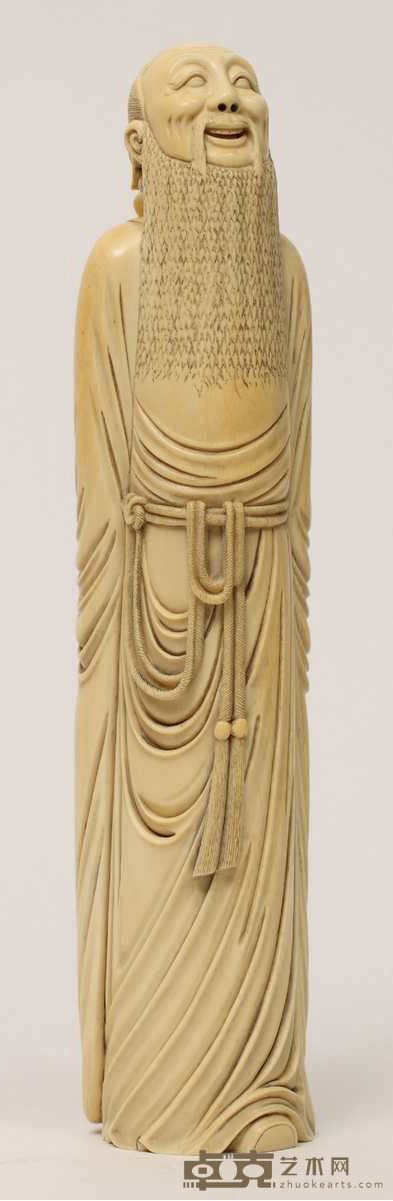 清 象牙雕李白像 高: 32.5cm