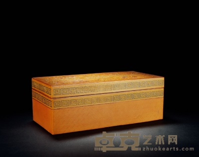 清·彩绘漆盒 高：13.1cm 长：35.2cm 宽：17.9cm