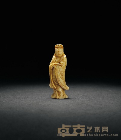 清·寿山石雕观音摆件 高：8.6cm