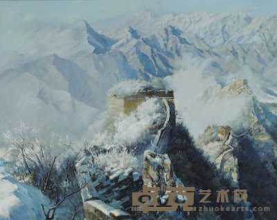 石成峰 2008年作 风雪长城 80×100cm