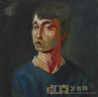 李贵男 2002年作 男青年 63×63cm