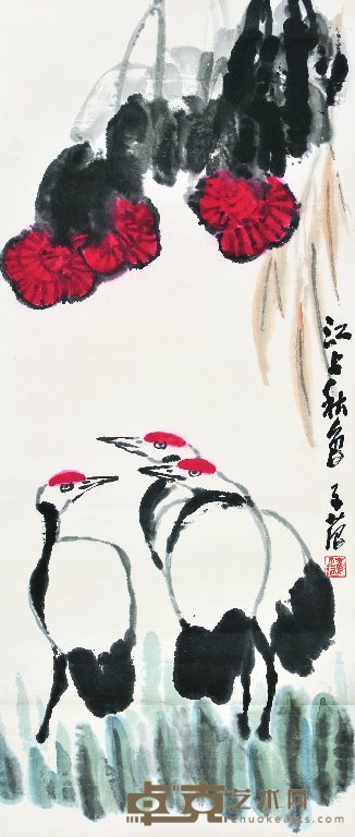 崔子范 江上秋色 立轴 106.5×46cm